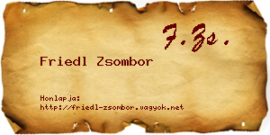 Friedl Zsombor névjegykártya
